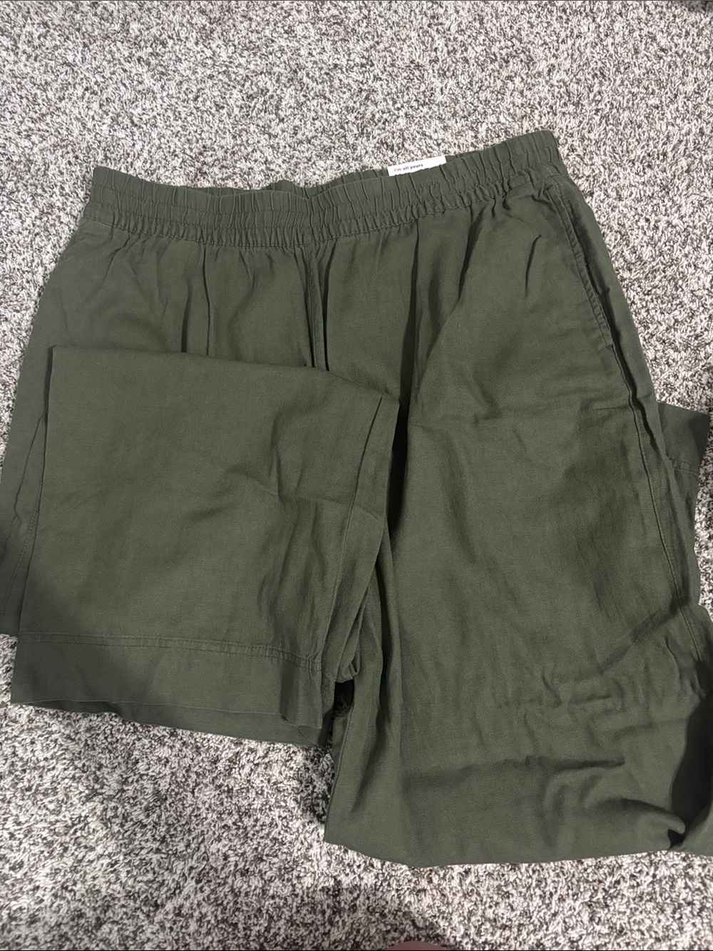 Women’s Olive Green Elastic-Waist Casual Pants